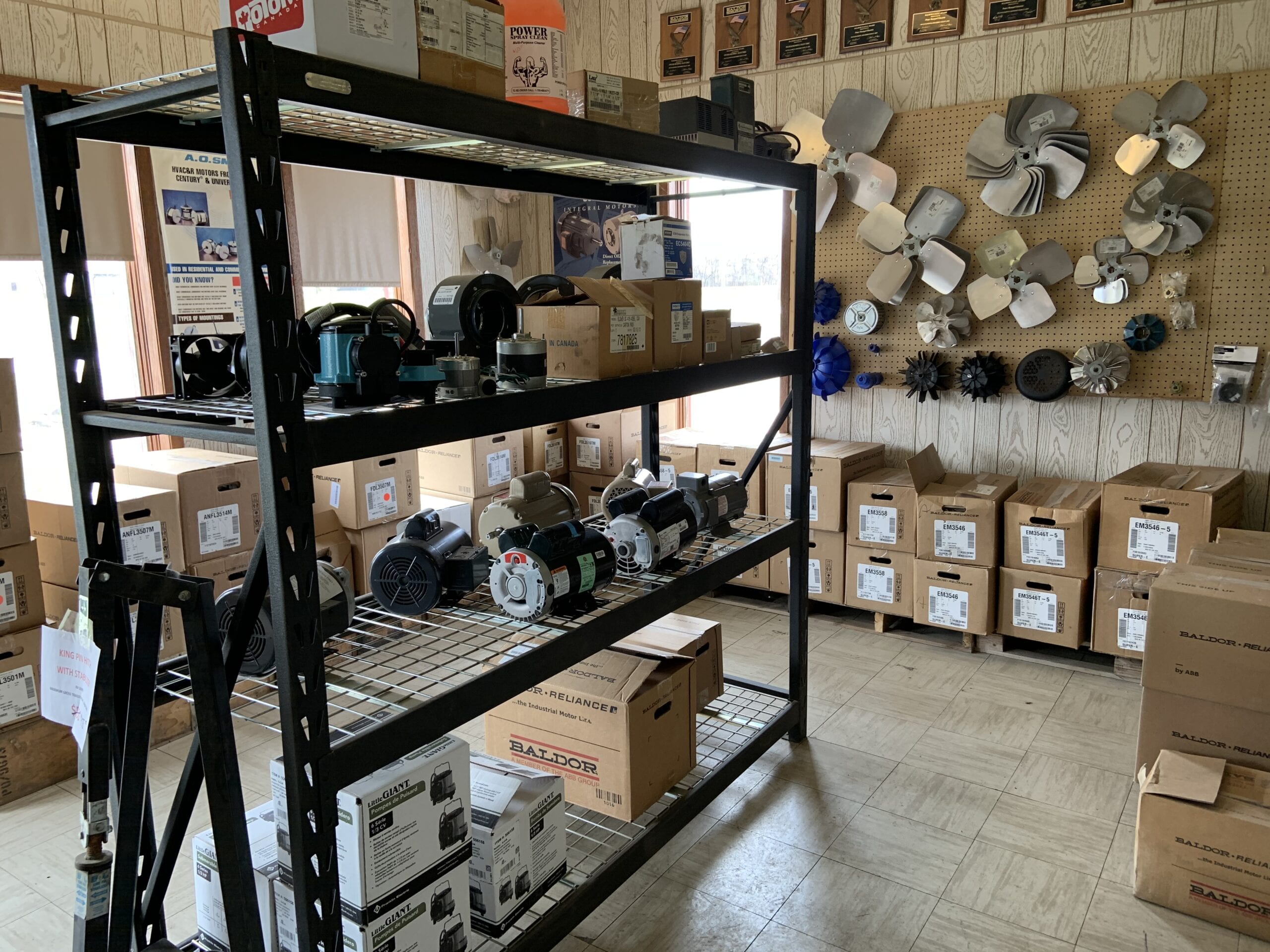 Motor and motor parts in the store Motor and motor parts in the store